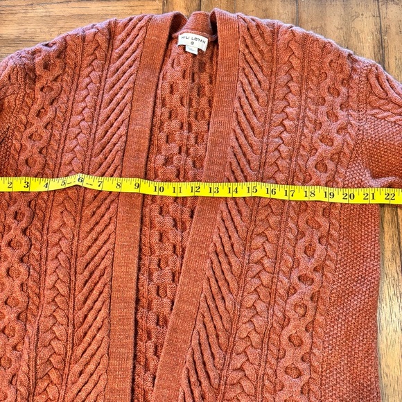 Nili Lotan x Target Open Front Cable Knit Cardigan Rusty Orange, Small - Picture 10 of 14
